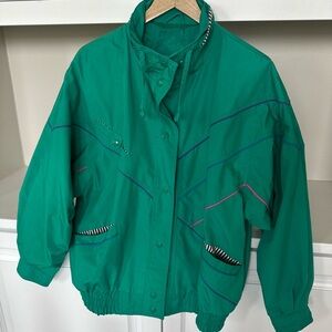 Green Vintage Windbreaker Jacket